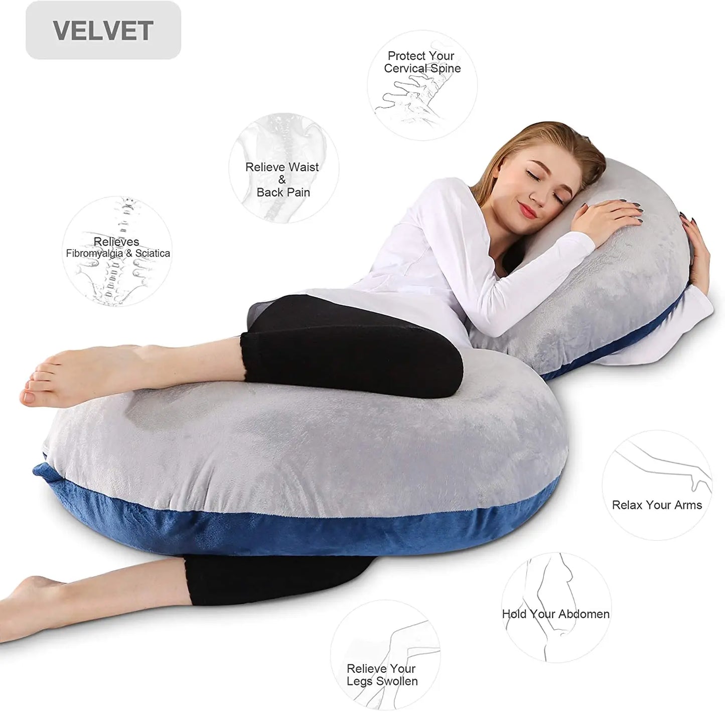 Pregnancy Pillow,Maternity Body Pillow for Sleeping,C Shaped Body Pillow for Pregnant Women